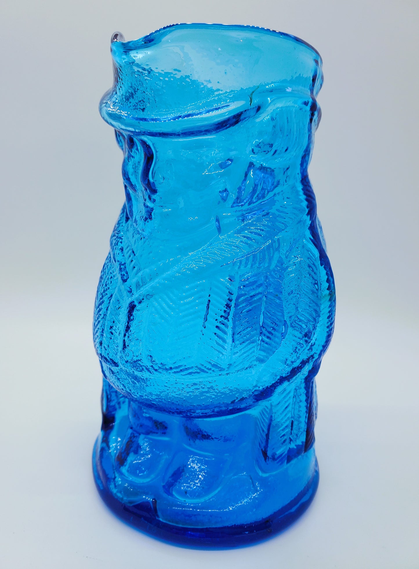 Art Glass George Washington Pitcher Vase Blue