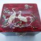 In-Laid Lacquered Box Featuring Shore Birds Jewelry Trinkets