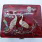 In-Laid Lacquered Box Featuring Shore Birds Jewelry Trinkets