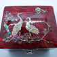 In-Laid Lacquered Box Featuring Shore Birds Jewelry Trinkets