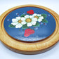 Marjorie Wallace Vermont Artist Hand-Painted Wooden Trivet Pot Holder Blooming Strawberries Signed