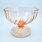 Vintage Pink Depression Glass Pedestal Candy Dish Or Bowl Swirled