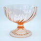 Vintage Pink Depression Glass Pedestal Candy Dish Or Bowl Swirled