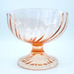 Vintage Pink Depression Glass Pedestal Candy Dish Or Bowl Swirled