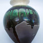 Raku Art Pottery Vase With Horse Hair And Drip Lava Glaze Signed