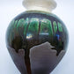 Raku Art Pottery Vase With Horse Hair And Drip Lava Glaze Signed