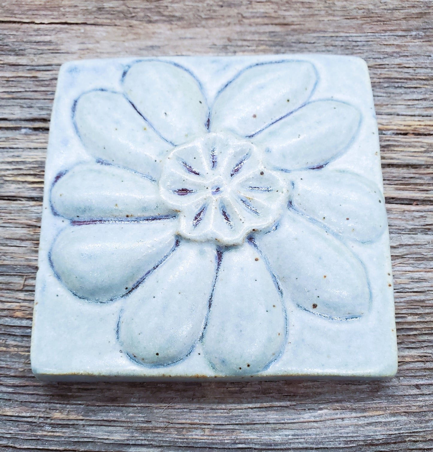 Studio Pottery Rising Meadow Vermont Hand Made Wall Tile For Hanging Flower