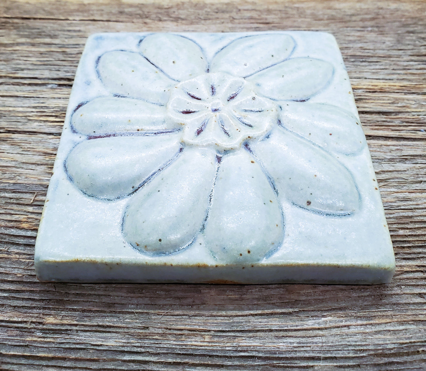 Studio Pottery Rising Meadow Vermont Hand Made Wall Tile For Hanging Flower