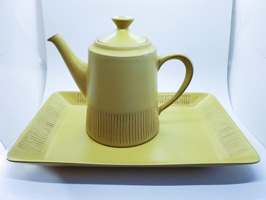 MCM Fris Edam Studio Pottery Tea Pot & Serving Platter Tray Made In Holland Netherlands