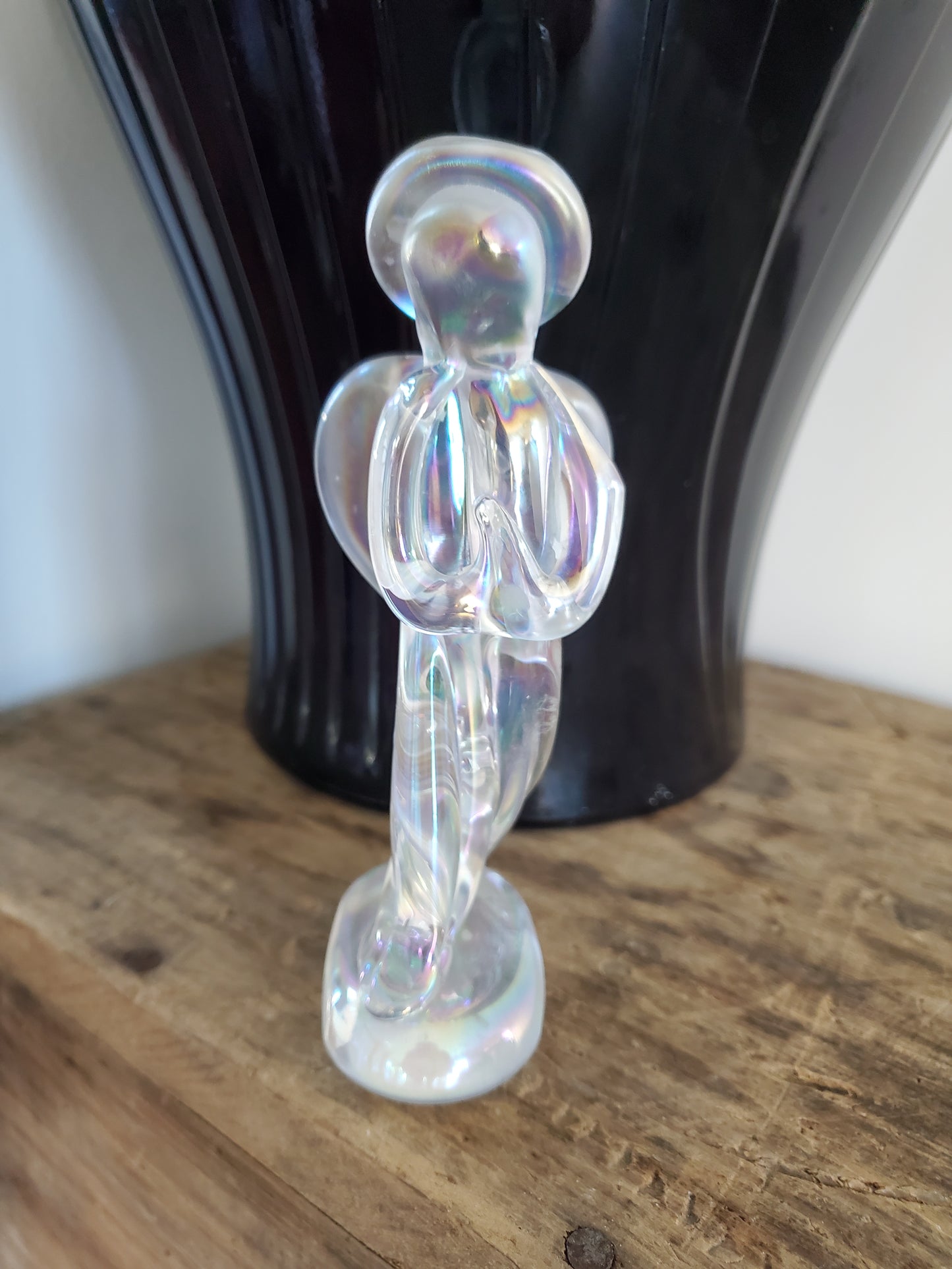 Iridescent Glass Angel Figurine Christmas Decoration Holiday Decor