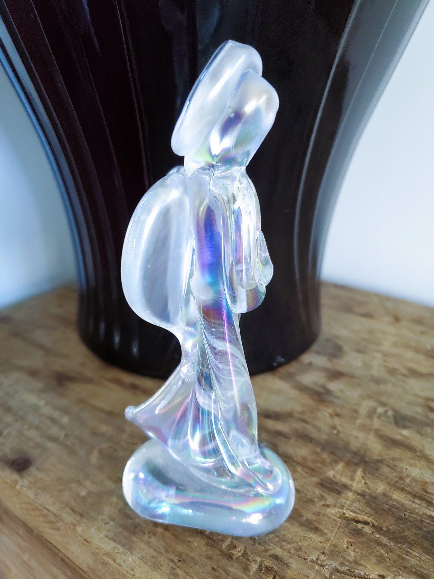 Iridescent Glass Angel Figurine Christmas Decoration Holiday Decor