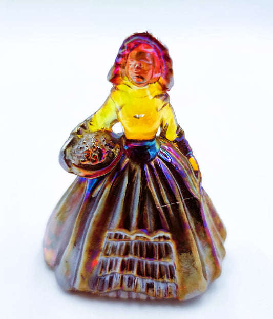 Boyd Art Glass Victorian Lady Figurine Carnival Glass