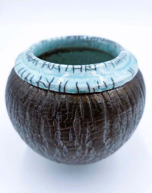 Amazing Raku Studio Pottery Vase Found in Vermont Signed